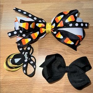 3 Halloween themed hair bows